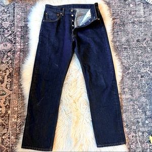 Men’s 501 Button Fly Jeans Straight Fit Size 32 X 32